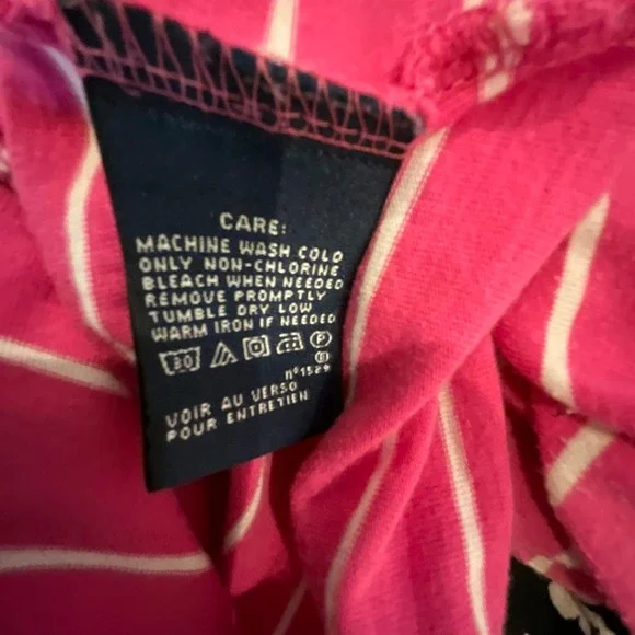 Ralph Lauren Sport Pink White Striped V Neck Short Sleeve Cotton T Shirt Top S - Picture 8 of 8
